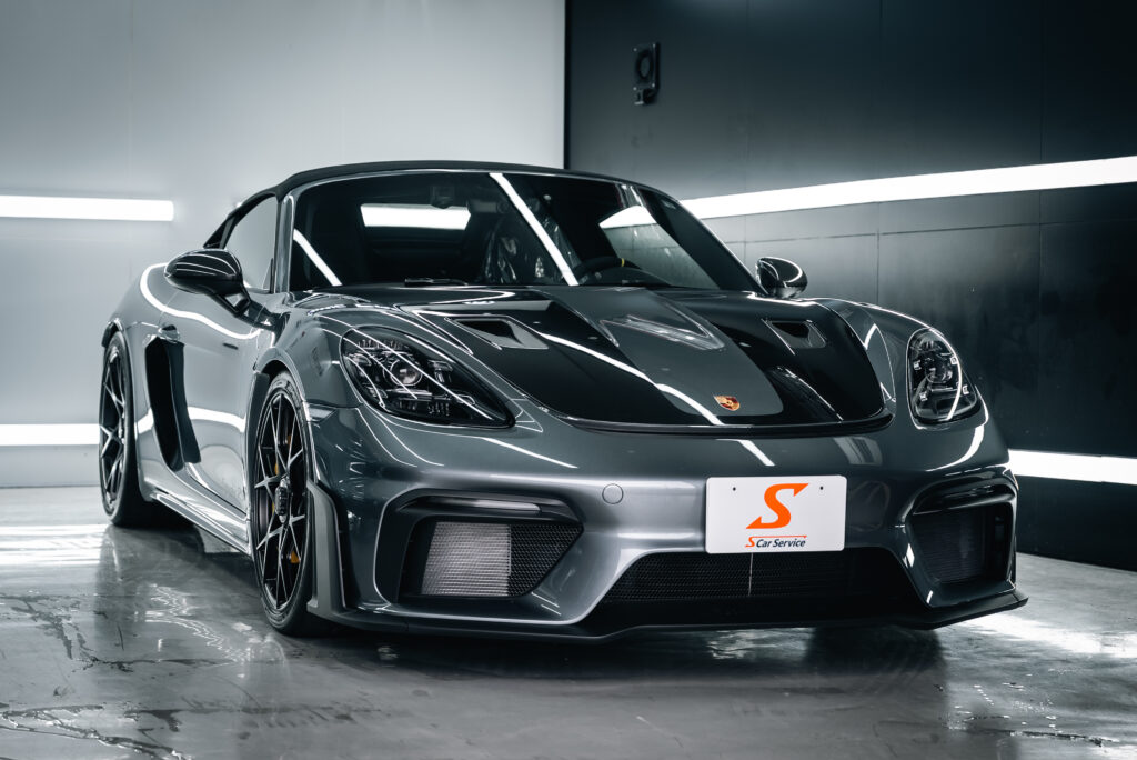 スマートカーサービス_ポルシェ_718 Spyder RS_プロテクションフィルム_セラミックコーティング