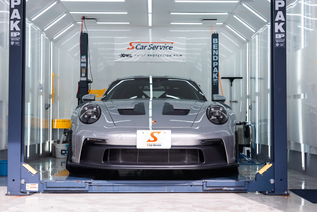 スマートカーサービス_Porsche_911GT3_プロテクションフィルム_フロントフル施工