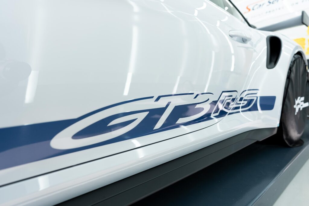 スマートカーサービス_Porsche911GT3RS_プロテクションフィルム_サイドデカール